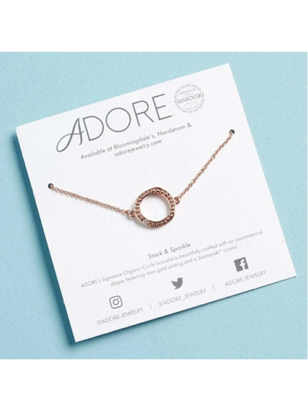NWT Adore Rose Gold Swarovski Crystal Bracelet